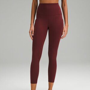 Size 4 Lululemon Align High-Rise Pant with Pockets 25" Red Merlot